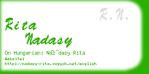 rita nadasy business card